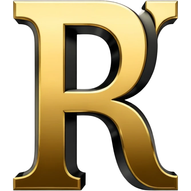 Bold Black-Gold Font Big Capital “I” Letter  emoji
