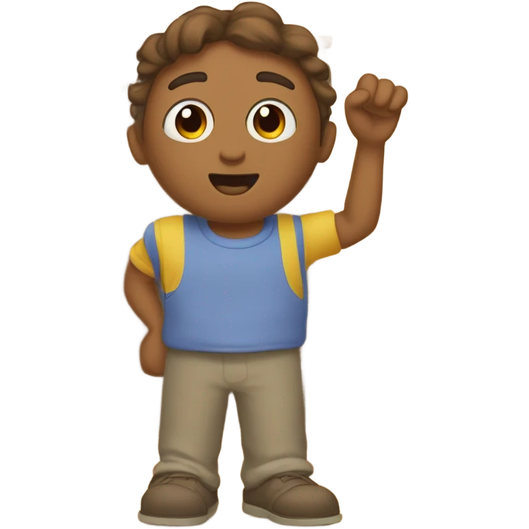 Una casa grande animada con cara manos y pies emoji
