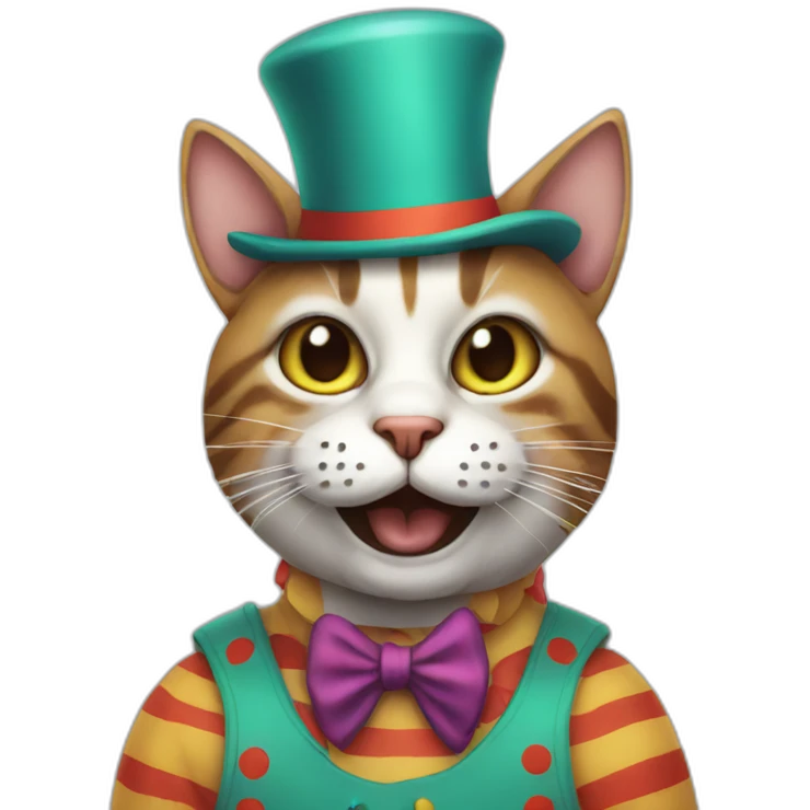 cat in a clown costume emoji