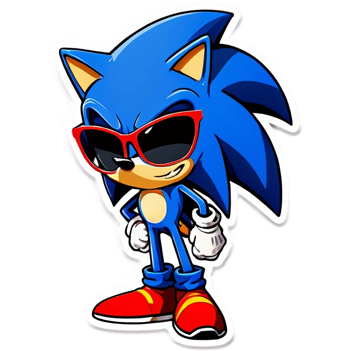 Sonic wearing sunglasses  emoji