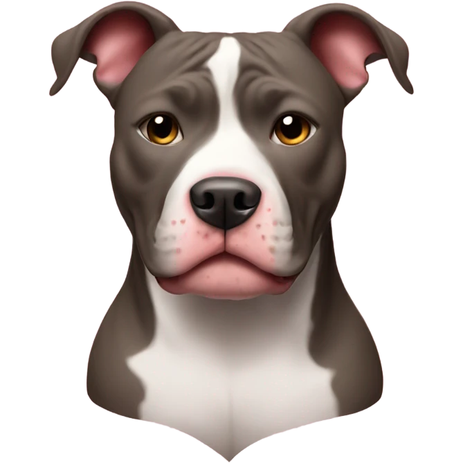 Pitbull with hearts emoji