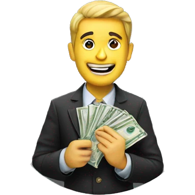 Guy winning money emoji