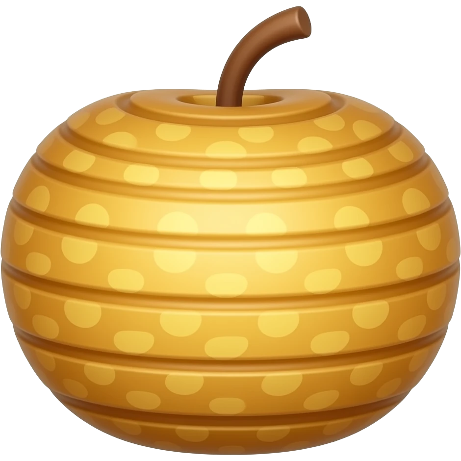 A simple emoji-style fruit with a round shape covered in spiral patterns, small curved stem on top, smooth shading, bold outlines, minimal detail, soft highlights, centered, clean vector style, white background emoji