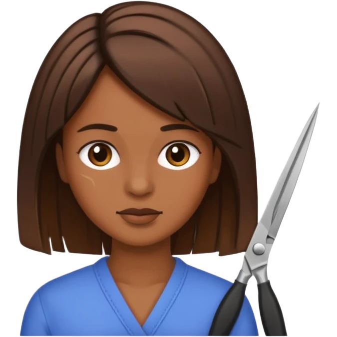 mujer cortando el pelo mechones emoji