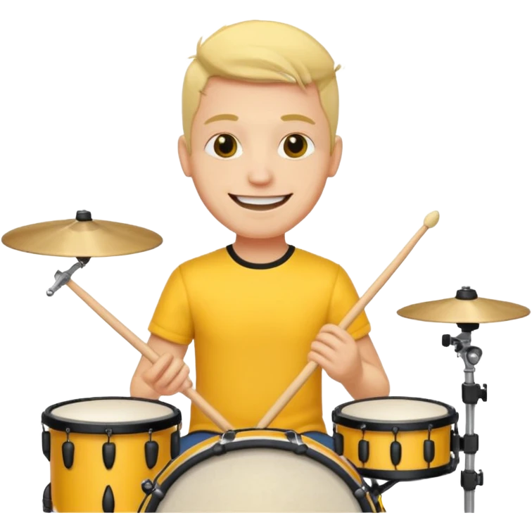 yellow drummer at drum kit emoji