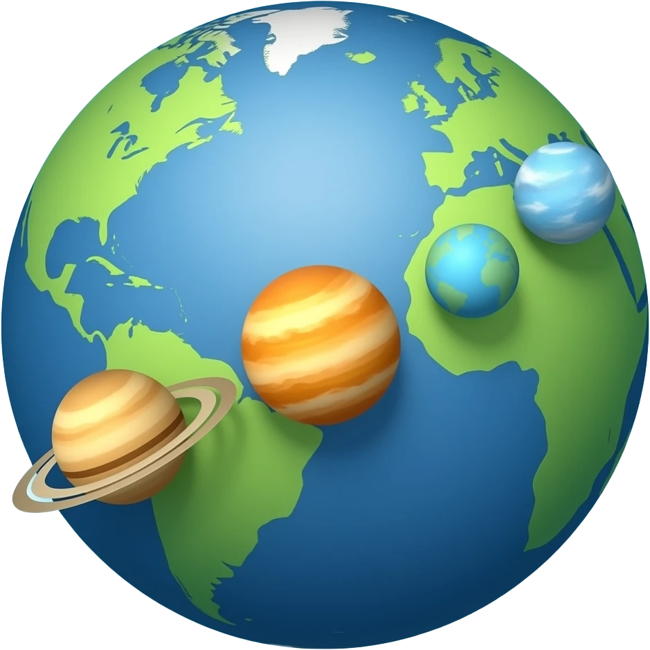 I want my emoji to be earth with the whole solar system emoji