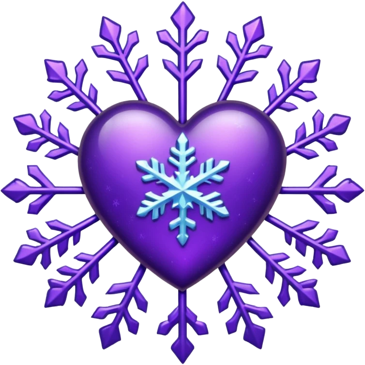 purple heart with a snowflake emoji