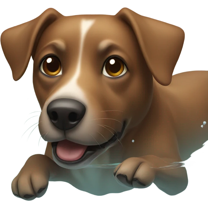 Brown dog in the water emoji