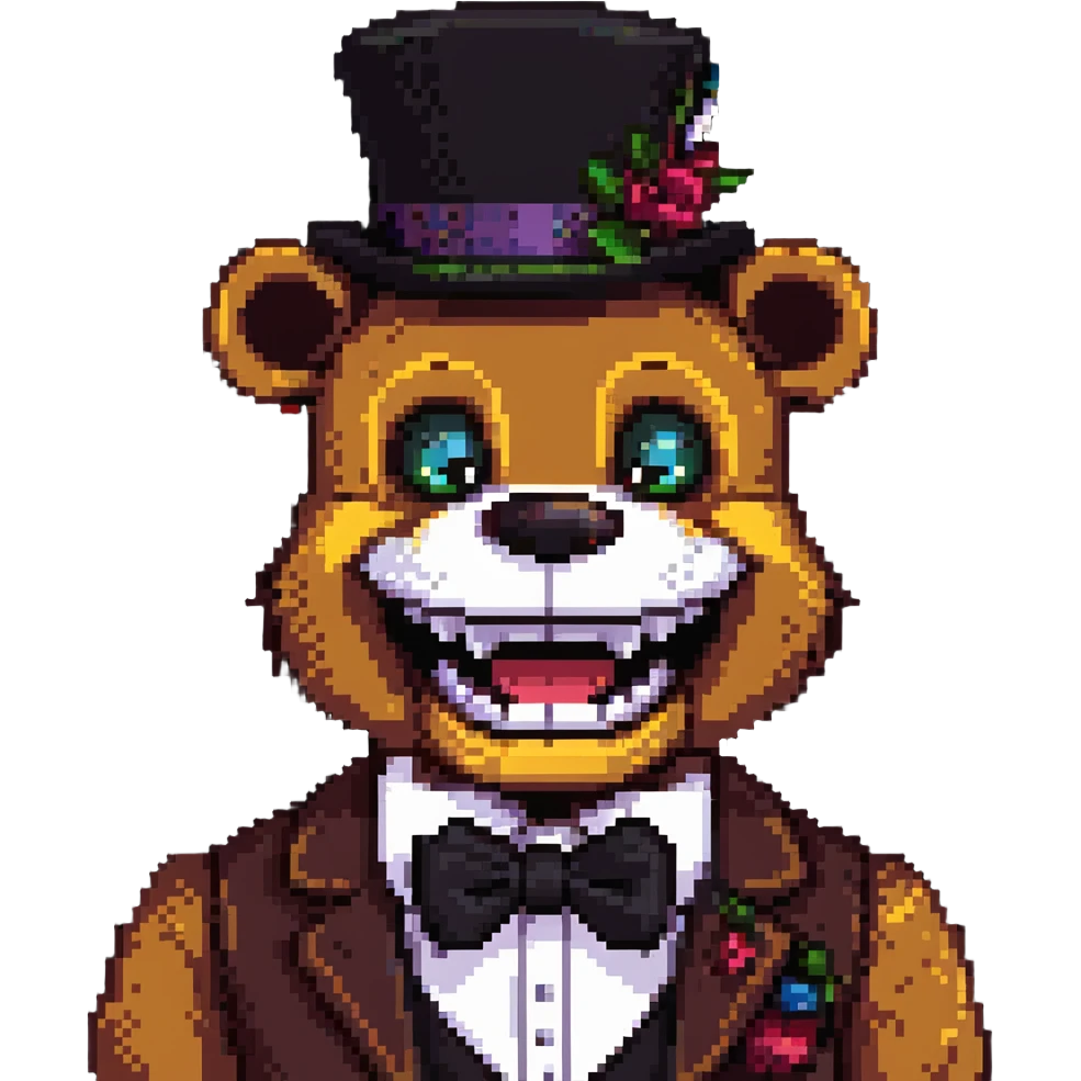 Freddy from Five Nights at Freddy's, highly detailed emoji