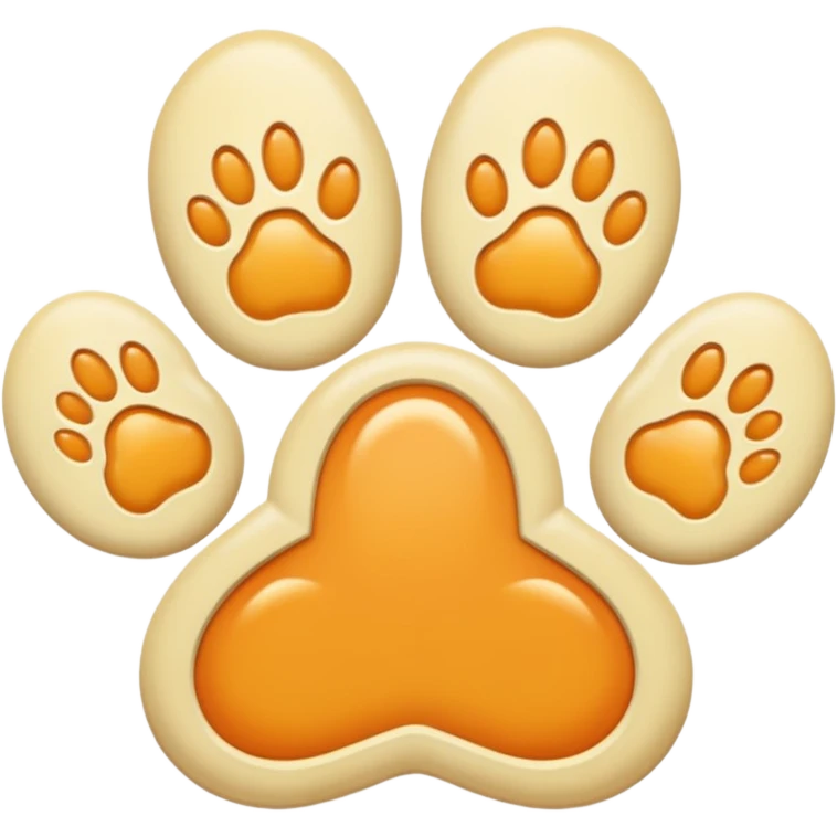 a very light pale pastel yellow-orange pawprint emoji