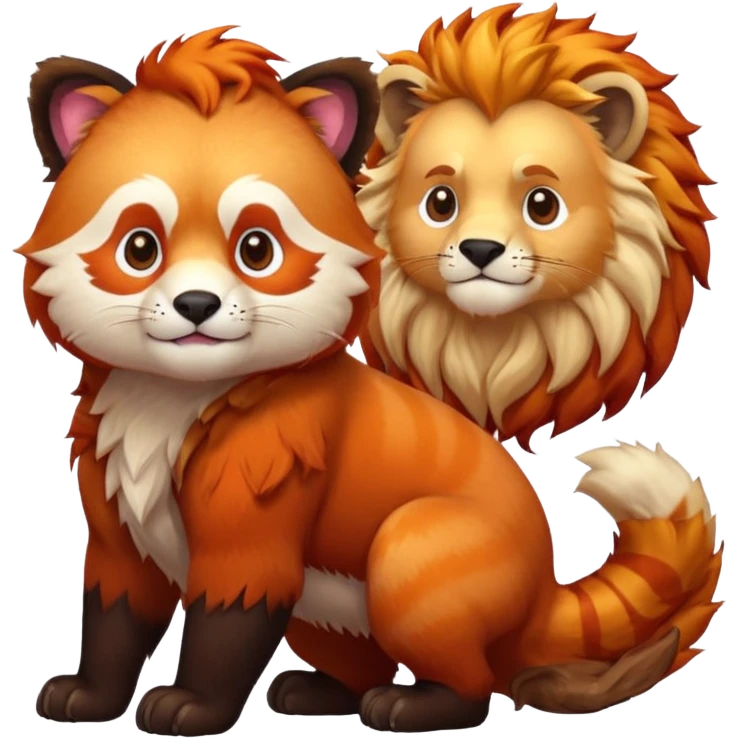 red panda lion emoji