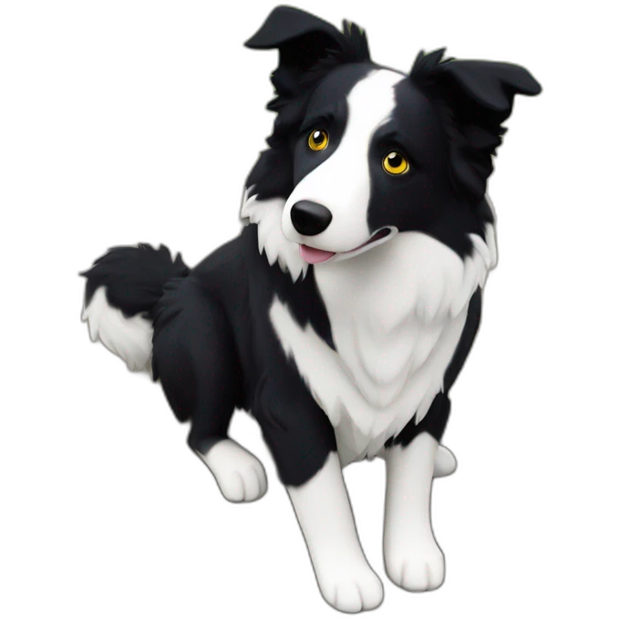 tricolor eye-patch border-collie emoji