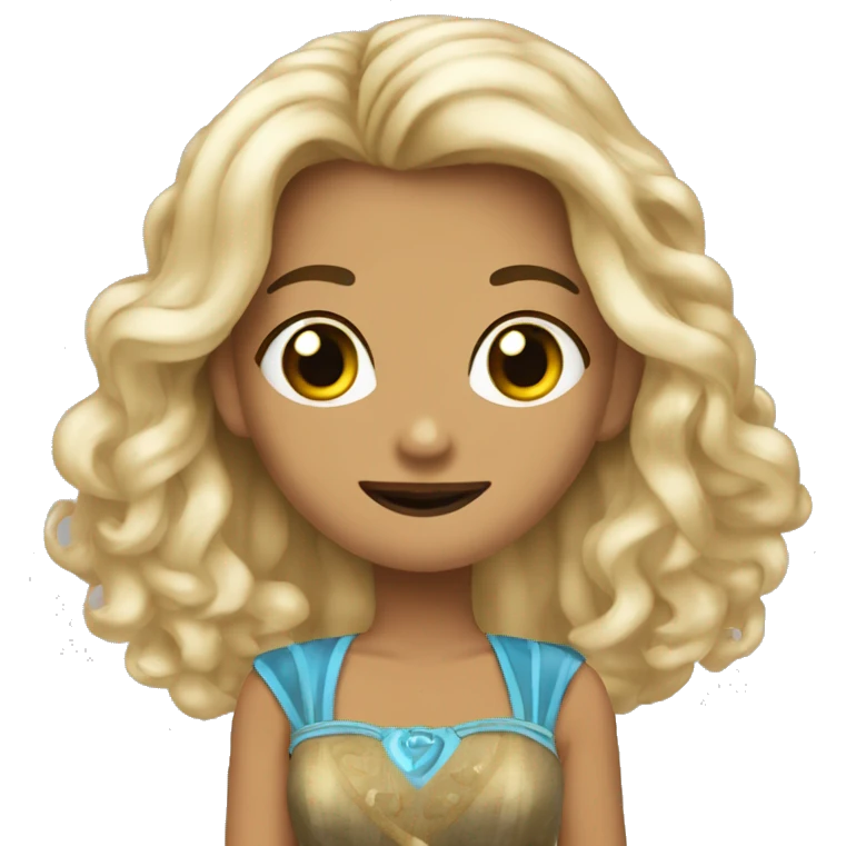 Hazme un emoticono que sea una princesa con muchos colores en el cabello ￼ emoji