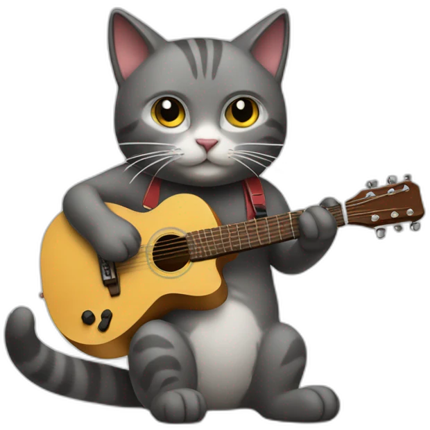 cat playing guitar emoji