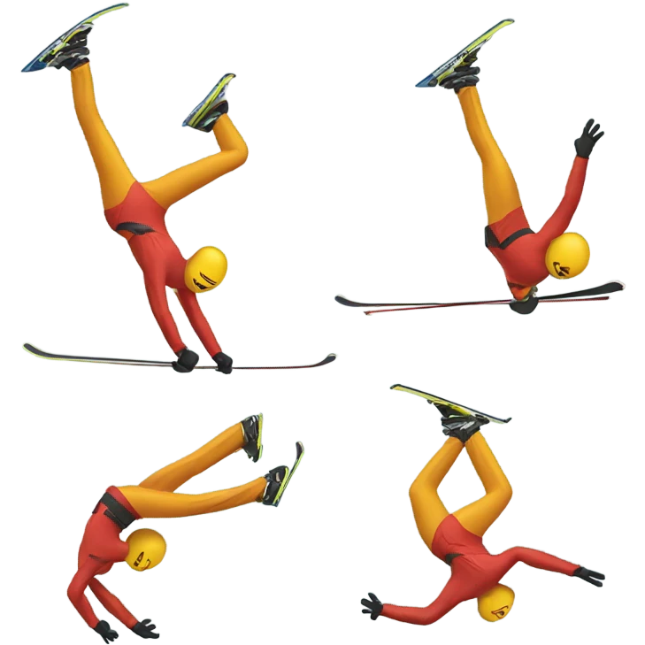 Doing a back flip on skis  emoji