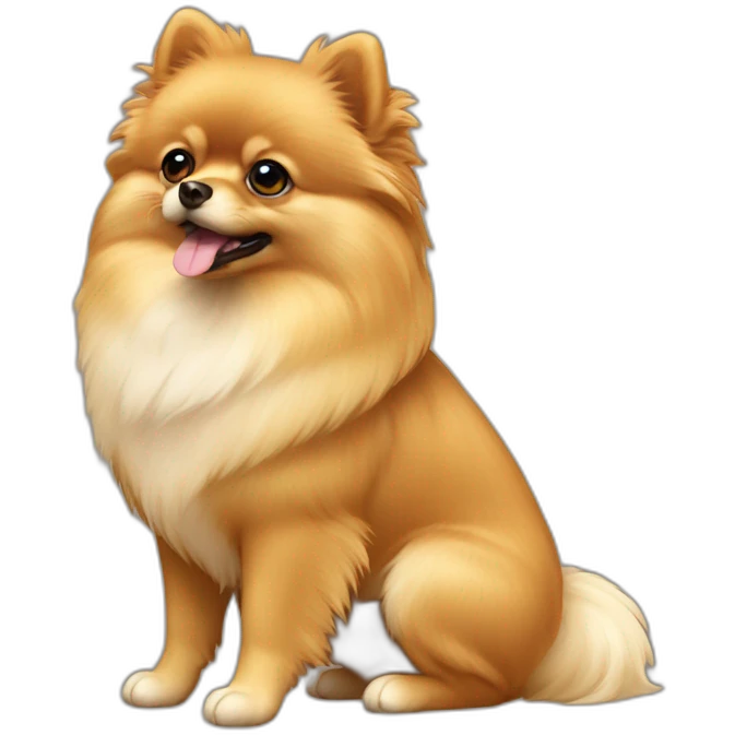 Toy Pomeranian tan colour full body emoji