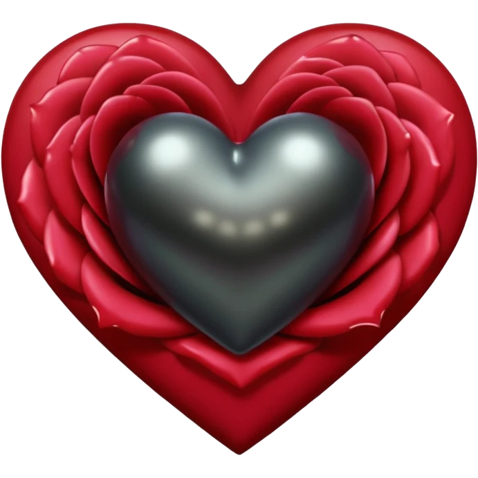 heart with a dark rose and black pearl emoji