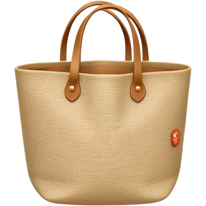 cartoon market bag, do not add stripes and make it empty. Do not add face. Top view emoji