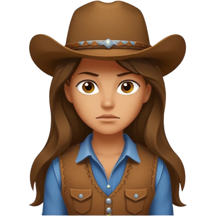 girl cowboy with no hat emoji