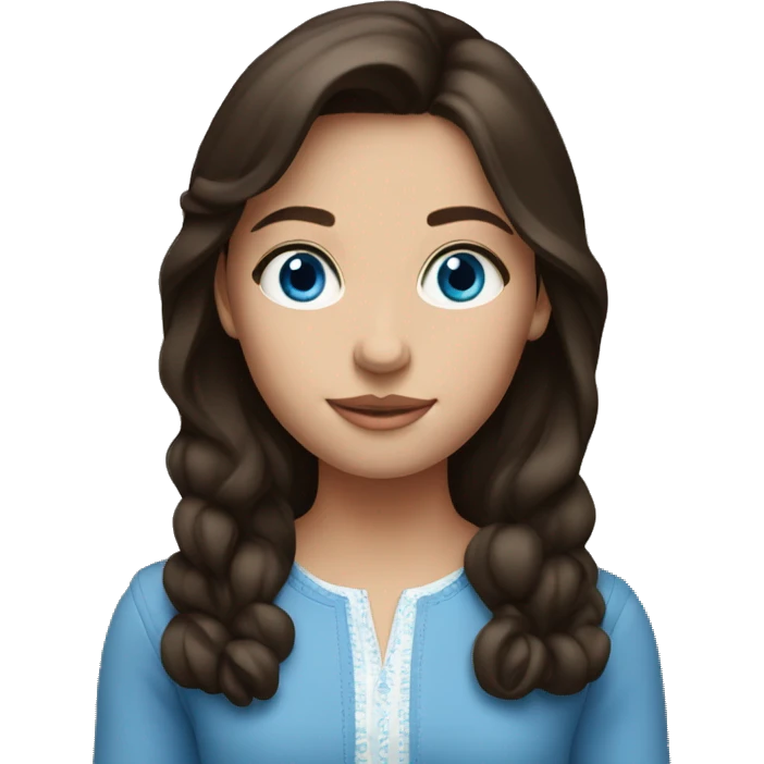 Brunette Dutch girl with blue eyes emoji