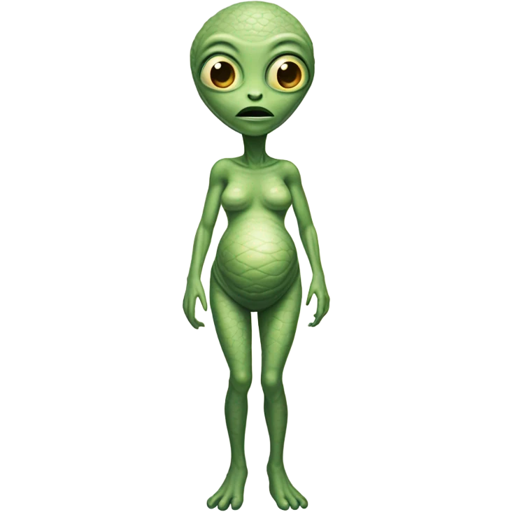 a Reptilian alien woman, full body, Pregnant emoji