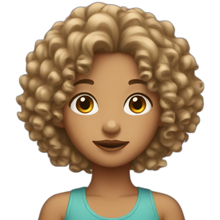 Girl with curly hair  emoji
