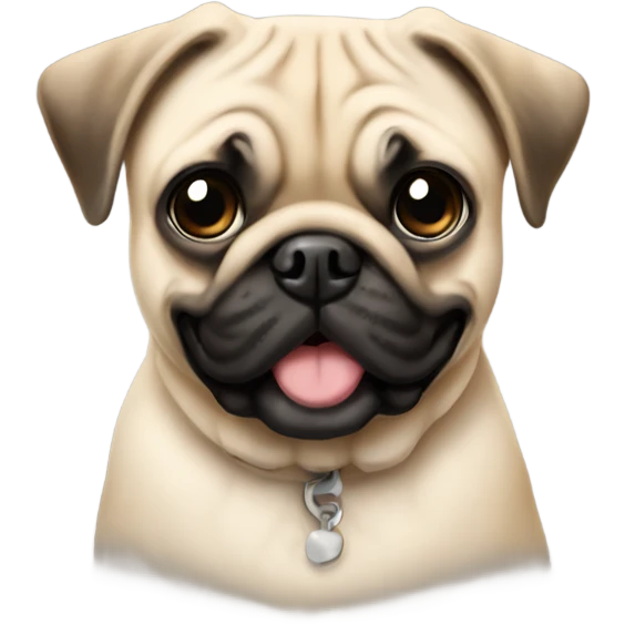 Mix with a pug light colours playing emoji