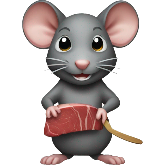 Rat cutting steak emoji