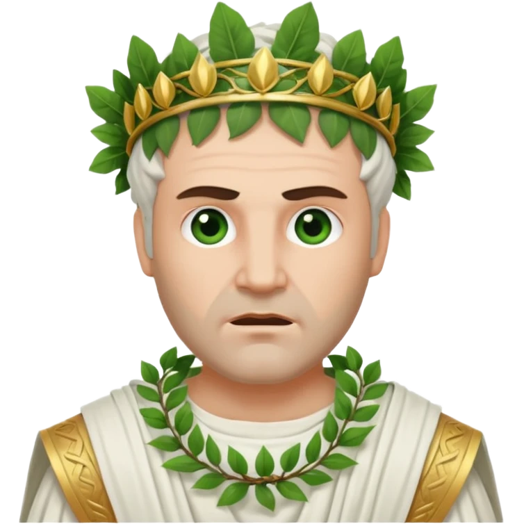 evil ancient greek king with toga wreath of leaves on head emoji