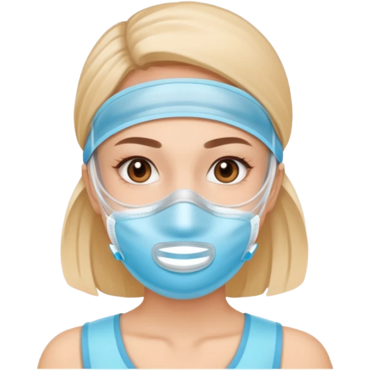 Woman wearing hydration mask emoji