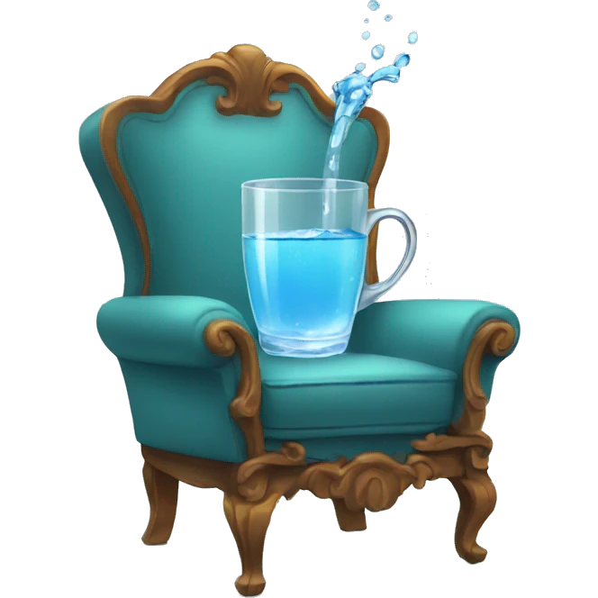 cup of water on a rich chair emoji