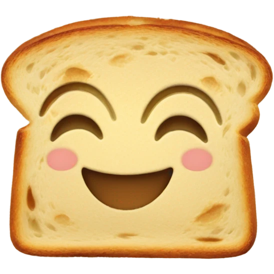 Anthropomorphic toast smiling emoji