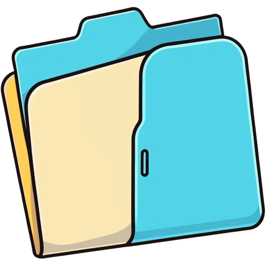Mac folder icon in light pastel blue color emoji