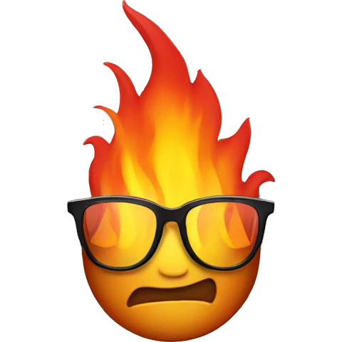 fire with glasses emoji