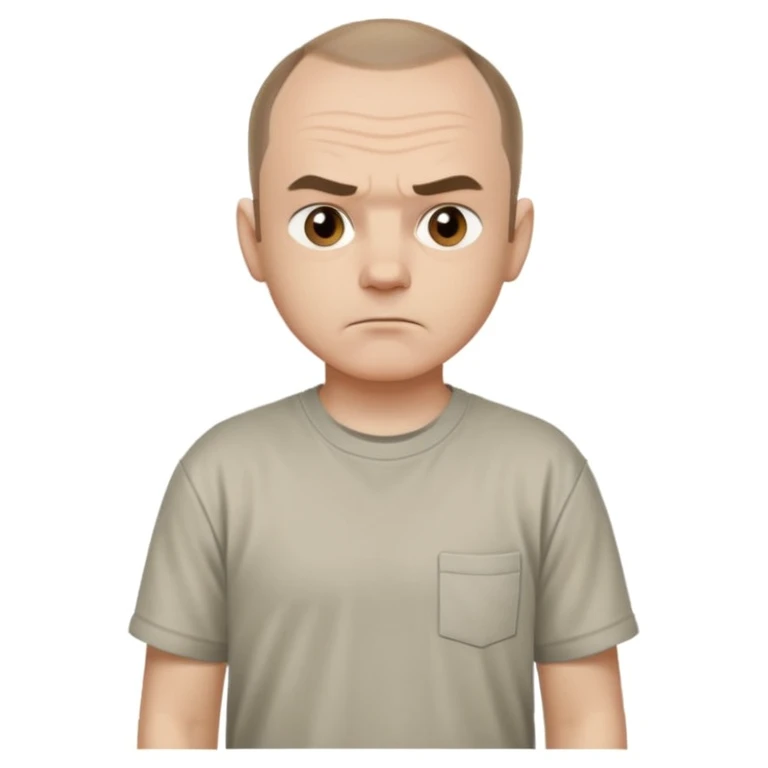 Carl from Sling Blade, neutral expression, full body, shown from sidee emoji