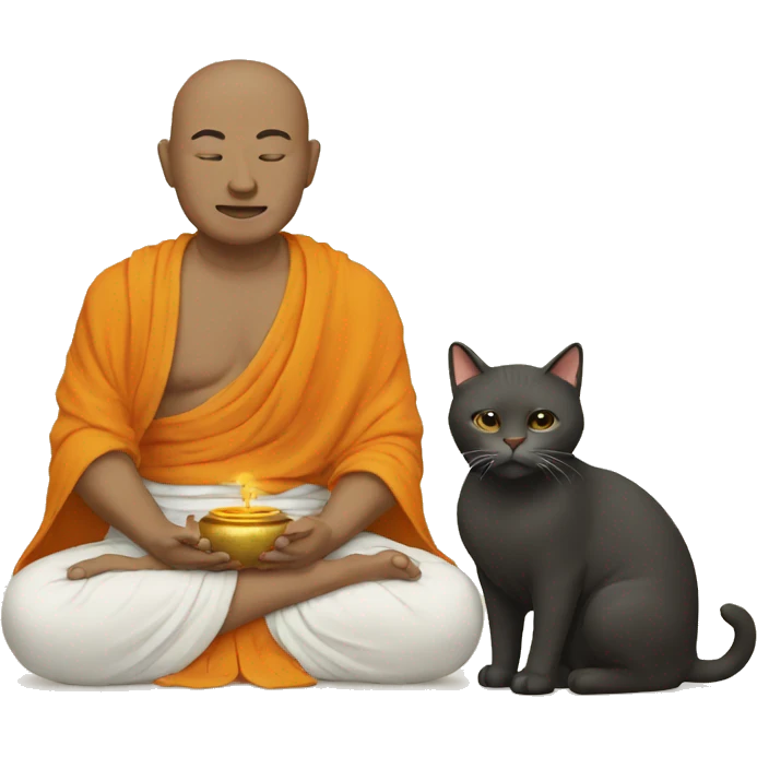 Bouddhiste with cat emoji