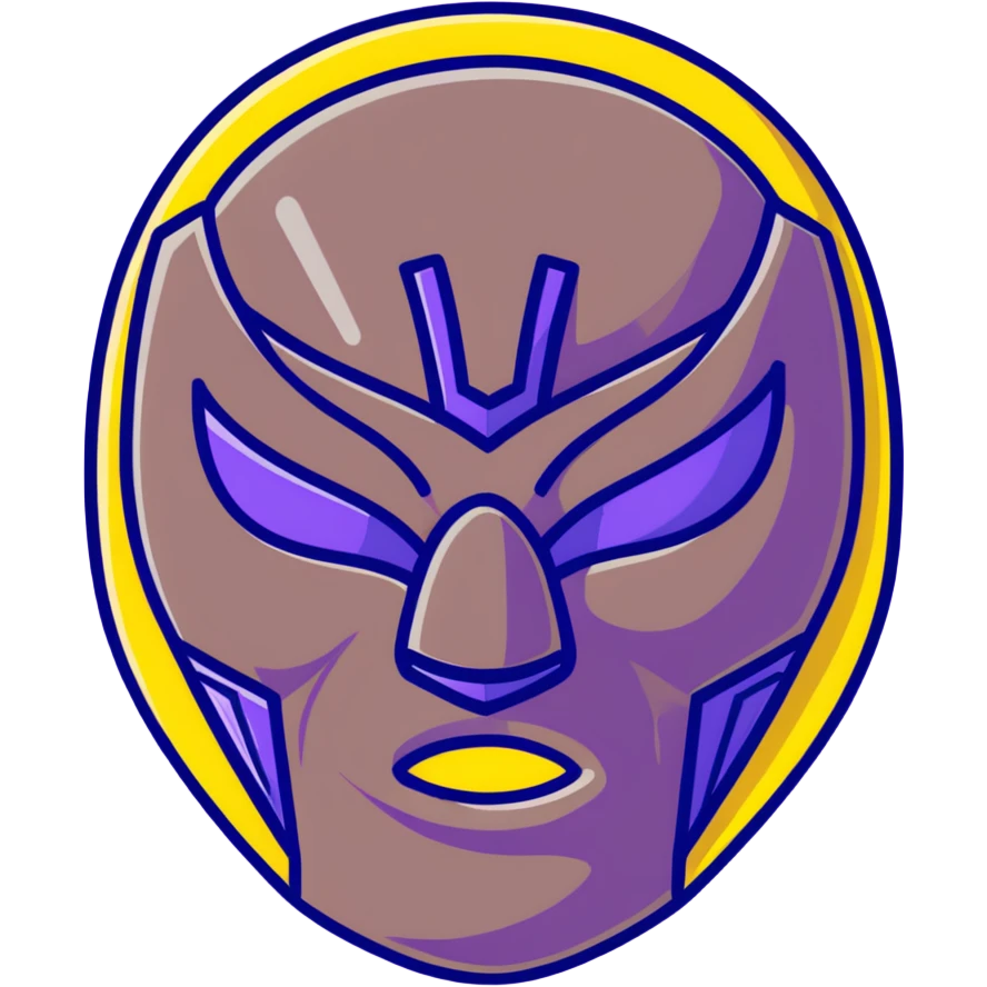 black and yellow luchador mask emoji