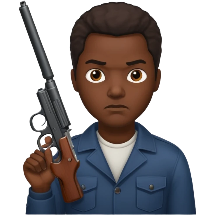 African American gang member terrorist with a gun emoji