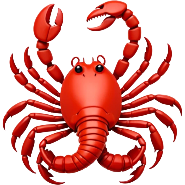 A 3D cartoon Scorpio zodiac sign in red, glossy texture, simple background, Memoji-style rendering. emoji