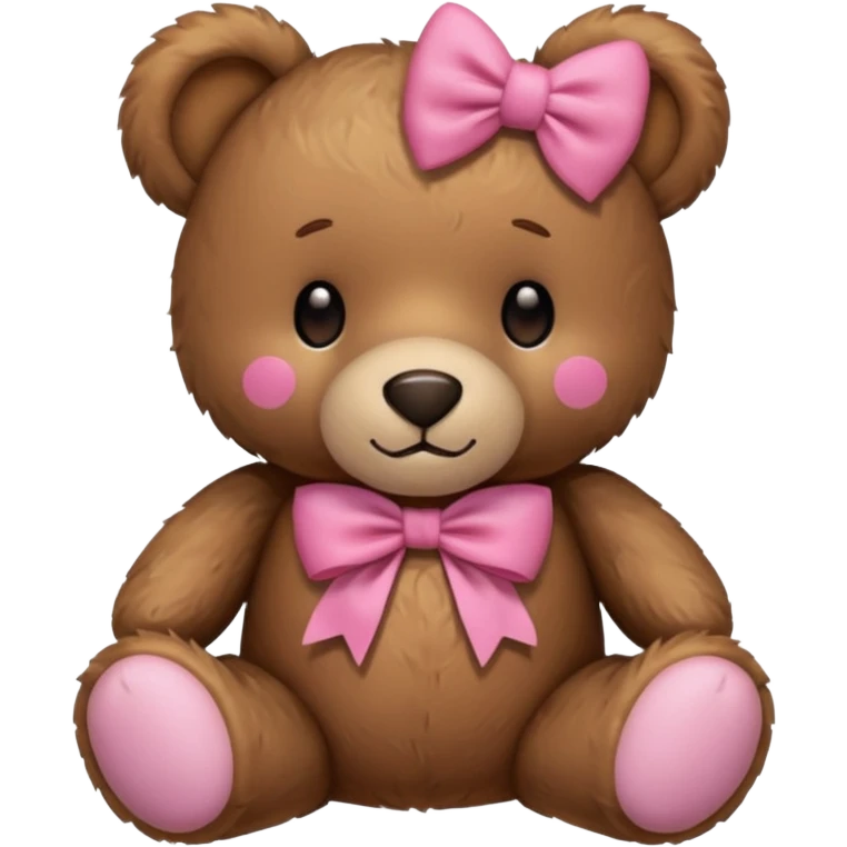 A teddy with a pink bow  emoji