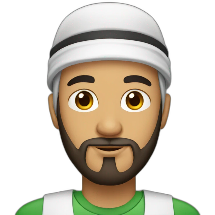 Muslim men with beard and cap emoji