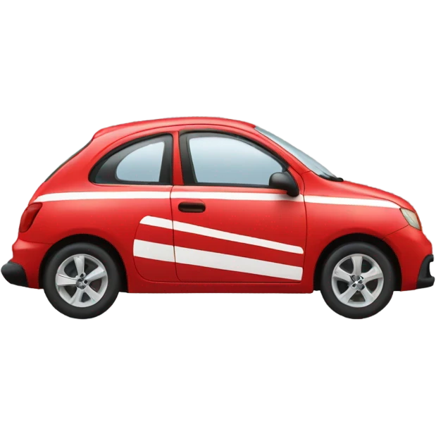 a red car with black and white stri emoji