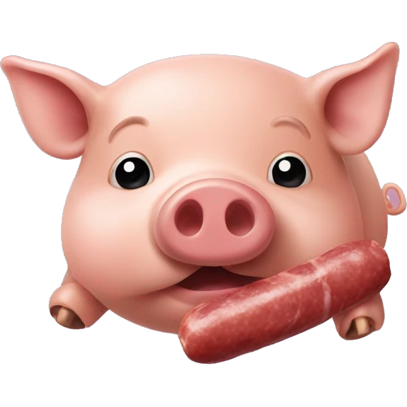 Cochon avec un saucisson emoji