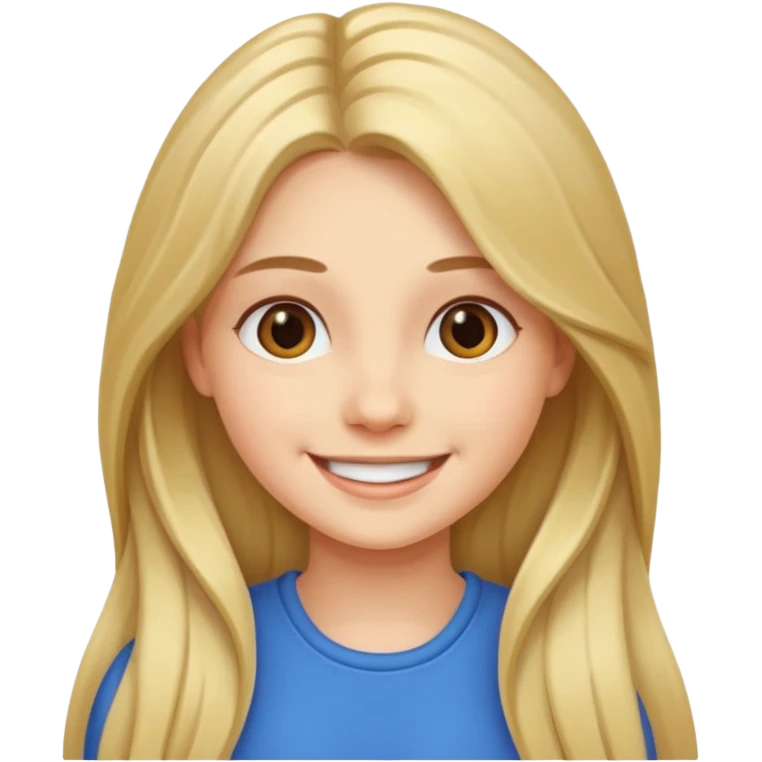 smiling girl with long hair emoji