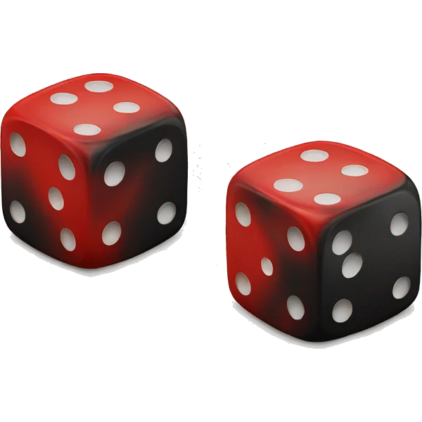 black and red dice  emoji