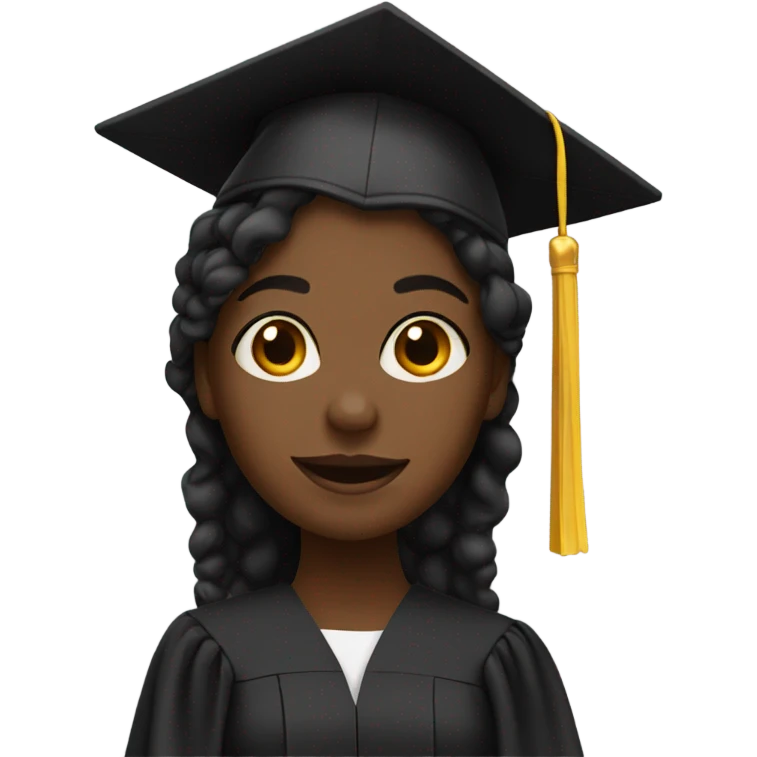 Black girl with a degree emoji