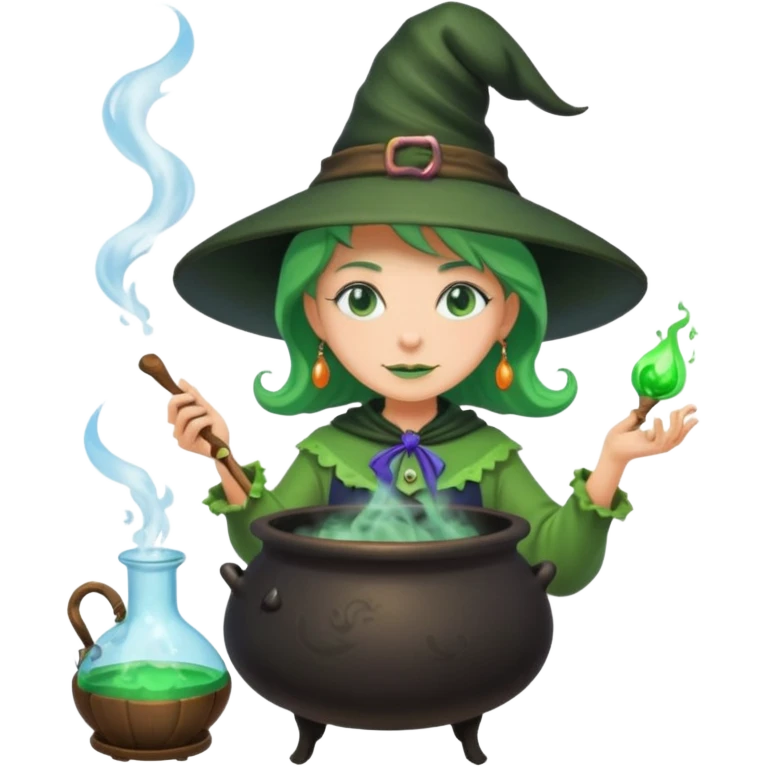 green witch cooking potion emoji