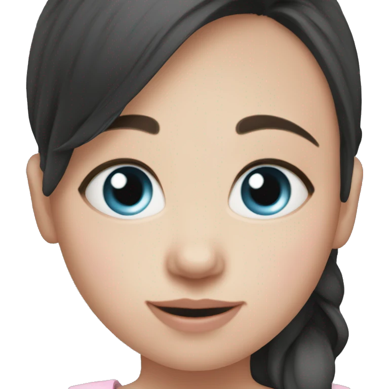 mom holding newborn baby girl with blue eyes and white skin baby dark hair white skin newborn little baby girl pink emoji