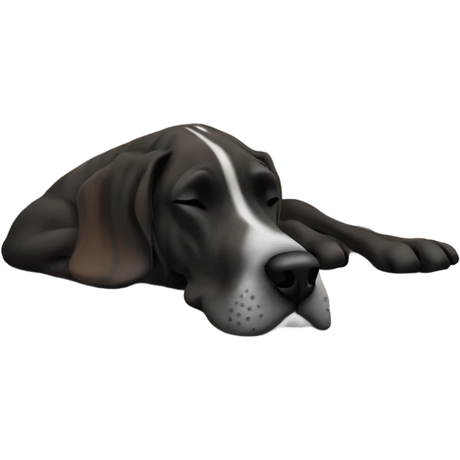 Brown and black striped Great Dane sleeping on a couch  emoji