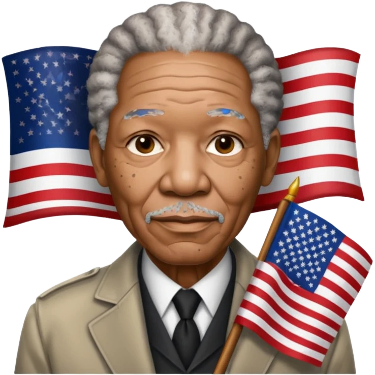 morgan freeman holding an american flag emoji